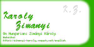 karoly zimanyi business card