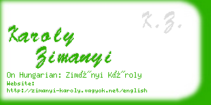 karoly zimanyi business card